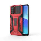 For OPPO Reno6 5G War Chariot Series Armor All-inclusive Shockproof PC + TPU Protective Case with Invisible Holder(Red) - 1