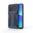 For OPPO Reno6 5G War Chariot Series Armor All-inclusive Shockproof PC + TPU Protective Case with Invisible Holder(Blue) - 1