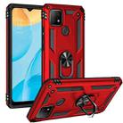 For OPPO A15 Shockproof TPU + PC Protective Case with 360 Degree Rotating Holder(Red) - 1