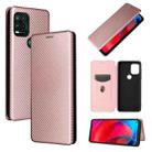 For Motorola Moto G Stylus 5G Carbon Fiber Texture Horizontal Flip TPU + PC + PU Leather Case with Card Slot(Pink) - 1