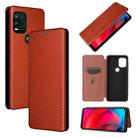 For Motorola Moto G Stylus 5G Carbon Fiber Texture Horizontal Flip TPU + PC + PU Leather Case with Card Slot(Brown) - 1