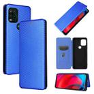 For Motorola Moto G Stylus 5G Carbon Fiber Texture Horizontal Flip TPU + PC + PU Leather Case with Card Slot(Blue) - 1