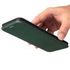 For Vivo V21e Carbon Fiber Texture Horizontal Flip TPU + PC + PU Leather Case with Card Slot(Green) - 3