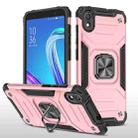 For Asus ZenFone Live (L1) ZA550KL Magnetic Armor Shockproof TPU + PC Case with Metal Ring Holder(Rose Gold) - 1