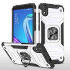 For Asus ZenFone Live (L1) ZA550KL Magnetic Armor Shockproof TPU + PC Case with Metal Ring Holder(Silver) - 1
