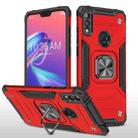 For Asus Zenfone Max Pro (M2) ZB631KL Magnetic Armor Shockproof TPU + PC Case with Metal Ring Holder(Red) - 1