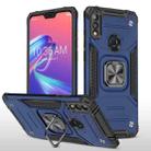 For Asus Zenfone Max Pro (M2) ZB631KL Magnetic Armor Shockproof TPU + PC Case with Metal Ring Holder(Blue) - 1