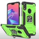 For Asus Zenfone Max Pro (M2) ZB631KL Magnetic Armor Shockproof TPU + PC Case with Metal Ring Holder(Green) - 1