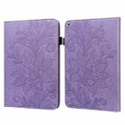 Lace Flower Embossing Pattern Horizontal Flip Leather Case with Holder & Card Slots & Wallet & Photo Frame & Sleep / Wake-up Function For iPad 9.7 2018 / 9.7  2017 / Air 2 / Air(Purple) - 1