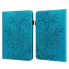 Lace Flower Embossing Pattern Horizontal Flip Leather Case with Holder & Card Slots & Wallet & Photo Frame & Sleep / Wake-up Function For Amazon Kindle Fire HD 8 2020 / HD 8 Plus 2020(Blue) - 1