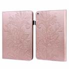 Lace Flower Embossing Pattern Horizontal Flip Leather Case with Holder & Card Slots & Wallet & Photo Frame & Sleep / Wake-up Function For Amazon Kindle Fire HD 10 2019 / 2018 / 2017 / 2016(Rose Gold) - 1