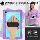 360 Degree Rotation Contrast Color Shockproof Silicone + PC Case with Holder & Hand Grip Strap & Shoulder Strap For Samsung Galaxy Tab A7 10.4 (2020) T500/T505 (Purple+Mint Green) - 3