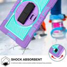 360 Degree Rotation Contrast Color Shockproof Silicone + PC Case with Holder & Hand Grip Strap & Shoulder Strap For Samsung Galaxy Tab A7 10.4 (2020) T500/T505 (Purple+Mint Green) - 4