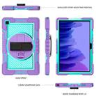360 Degree Rotation Contrast Color Shockproof Silicone + PC Case with Holder & Hand Grip Strap & Shoulder Strap For Samsung Galaxy Tab A7 10.4 (2020) T500/T505 (Purple+Mint Green) - 5