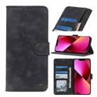 For iPhone 13 Antelope Texture Magnetic Buckle Horizontal Flip PU Leather Case with Card Slots & Wallet & Holder(Black) - 1