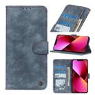 For iPhone 13 Antelope Texture Magnetic Buckle Horizontal Flip PU Leather Case with Card Slots & Wallet & Holder(Blue) - 1