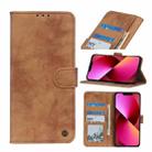 For iPhone 13 Antelope Texture Magnetic Buckle Horizontal Flip PU Leather Case with Card Slots & Wallet & Holder(Brown) - 1