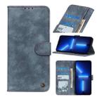 For iPhone 13 Pro Antelope Texture Magnetic Buckle Horizontal Flip PU Leather Case with Card Slots & Wallet & Holder (Blue) - 1