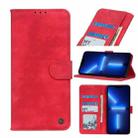 For iPhone 13 Pro Max Antelope Texture Magnetic Buckle Horizontal Flip PU Leather Case with Card Slots & Wallet & Holder (Red) - 1