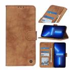 For iPhone 13 Pro Max Antelope Texture Magnetic Buckle Horizontal Flip PU Leather Case with Card Slots & Wallet & Holder (Brown) - 1