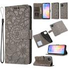 For Huawei nova 8 SE Skin Feel Embossed Sunflower Horizontal Flip Leather Case with Holder & Card Slots & Wallet & Lanyard(Grey) - 1