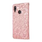 For Huawei P20 lite Skin Feel Embossed Sunflower Horizontal Flip Leather Case with Holder & Card Slots & Wallet & Lanyard(Rose Gold) - 3