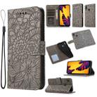 For Huawei P20 lite Skin Feel Embossed Sunflower Horizontal Flip Leather Case with Holder & Card Slots & Wallet & Lanyard(Grey) - 1