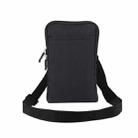 Universal Fashion Waterproof Casual Mobile Phone Waist Diagonal Bag For 7.2 inch and Below Phones(Black) - 1