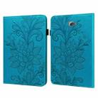 For Samsung Galaxy Tab A A6 10.1 inch 2016 Lace Flower Embossing Pattern Horizontal Flip Leather Case with Holder & Card Slots & Wallet & Photo Frame(Blue) - 1