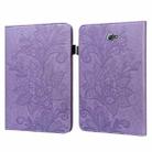 For Samsung Galaxy Tab A A6 10.1 inch 2016 Lace Flower Embossing Pattern Horizontal Flip Leather Case with Holder & Card Slots & Wallet & Photo Frame(Purple) - 1