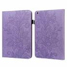 For Samsung Galaxy Tab A 10.1 2019 T510 Lace Flower Embossing Pattern Horizontal Flip Leather Case with Holder & Card Slots & Wallet & Photo Frame(Purple) - 1