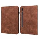 For Samsung Galaxy Tab S8 / Galaxy Tab S7 SM-T870/SM-T875/SM-T876B Lace Flower Embossing Pattern Horizontal Flip Leather Case with Holder & Card Slots & Wallet & Photo Frame(Brown) - 1