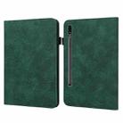 For Samsung Galaxy Tab S8 / Galaxy Tab S7 SM-T870/SM-T875/SM-T876B Lace Flower Embossing Pattern Horizontal Flip Leather Case with Holder & Card Slots & Wallet & Photo Frame(Green) - 1