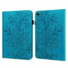 For Samsung Galaxy Tab A7 Lite T220/T225 Lace Flower Embossing Pattern Horizontal Flip Leather Case with Holder & Card Slots & Wallet & Photo Frame(Blue) - 1