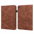 For Samsung Galaxy Tab A7 Lite T220/T225 Lace Flower Embossing Pattern Horizontal Flip Leather Case with Holder & Card Slots & Wallet & Photo Frame(Brown) - 1