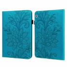 For Huawei MediaPad T3 10 Lace Flower Embossing Pattern Horizontal Flip Leather Case with Holder & Card Slots & Wallet & Photo Frame(Blue) - 1