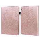 For Huawei MediaPad T3 10 Lace Flower Embossing Pattern Horizontal Flip Leather Case with Holder & Card Slots & Wallet & Photo Frame(Rose Gold) - 1