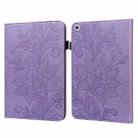 For Lenovo M10 FHD REL Lace Flower Embossing Pattern Horizontal Flip Leather Case with Holder & Card Slots & Wallet & Photo Frame(Purple) - 1