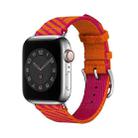 Two-color Nylon Braid Watch Band For Apple Watch Series 8&7 41mm / SE 2&6&SE&5&4 40mm / 3&2&1 38mm(Orange+Pink) - 1