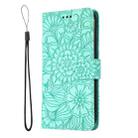 For iPhone XR Skin Feel Embossed Sunflower Horizontal Flip Leather Case with Holder & Card Slots & Wallet & Lanyard(Green) - 2