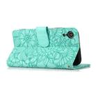 For iPhone XR Skin Feel Embossed Sunflower Horizontal Flip Leather Case with Holder & Card Slots & Wallet & Lanyard(Green) - 5