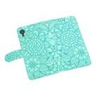 For iPhone XR Skin Feel Embossed Sunflower Horizontal Flip Leather Case with Holder & Card Slots & Wallet & Lanyard(Green) - 7
