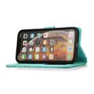 For iPhone XR Skin Feel Embossed Sunflower Horizontal Flip Leather Case with Holder & Card Slots & Wallet & Lanyard(Green) - 8