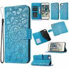 Skin Feel Embossed Sunflower Horizontal Flip Leather Case with Holder & Card Slots & Wallet & Lanyard For iPhone 6 / 6s(Blue) - 1