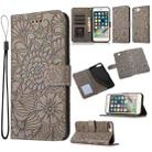 Skin Feel Embossed Sunflower Horizontal Flip Leather Case with Holder & Card Slots & Wallet & Lanyard For iPhone 6 Plus / 6s Plus(Gray) - 1