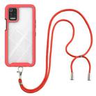 For LG K42 / K52 / Q52 / K62/ Q62 Starry Sky Solid Color Series Shockproof PC + TPU Protective Case with Neck Strap(Red) - 1