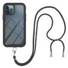 For iPhone 11 Pro Starry Sky Solid Color Series Shockproof PC + TPU Protective Case with Neck Strap (Black) - 1