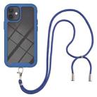 For iPhone 12 mini Starry Sky Solid Color Series Shockproof PC + TPU Protective Case with Neck Strap (Blue) - 1