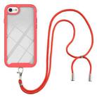For iPhone SE 2022 / SE 2020 / 8 / 7 / 6s / 6 Starry Sky Solid Color Series Shockproof PC + TPU Protective Case with Neck Strap(Red) - 1