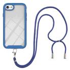 For iPhone SE 2022 / SE 2020 / 8 / 7 / 6s / 6 Starry Sky Solid Color Series Shockproof PC + TPU Protective Case with Neck Strap(Blue) - 1